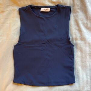 Aritzia Babaton Deep Blue Crop Top